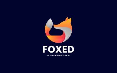 Logotipo de color degradado de zorro vectorial
