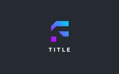 Logotipo elegante do monograma do aplicativo F Tech Shade vibrante