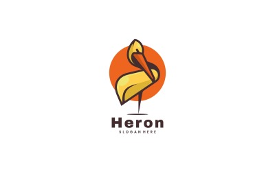 Vector Heron Jednoduchý Maskot Logo Design