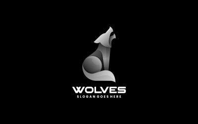 Vector Wolf Gradient Logotypstil