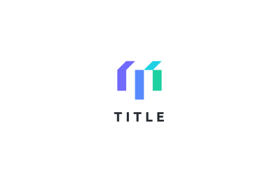 Elegante logo strutturale vibrante M piatto colorato Tech
