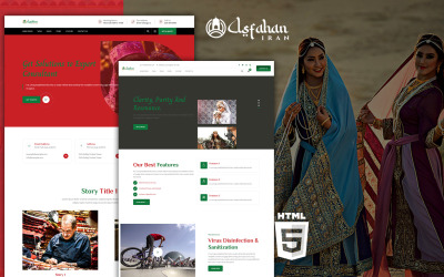 Modello di sito Web HTML5 di Asfahan Iran Culture