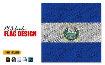 15 september El Salvador självständighetsdagen flagga Design Illustration