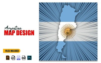 Argentina Independence Day Map Design Illustration