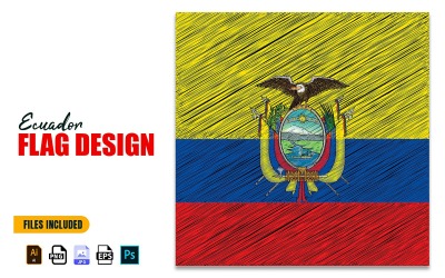 10 augusti Ecuador självständighetsdagen flagga Design Illustration