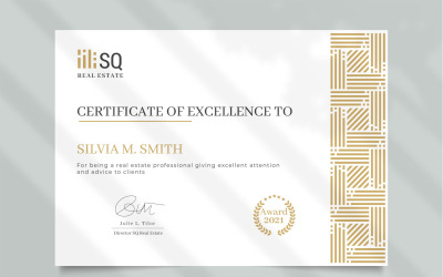 Elegantní geometrický certifikát nemovitosti
