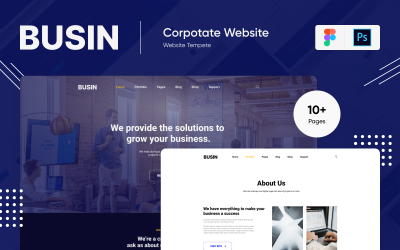 Landing Page PSD Figma Шаблон &amp;quot;Busin Two&amp;quot;