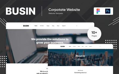 Landing Page PSD Figma Template &quot;Busin One&quot;