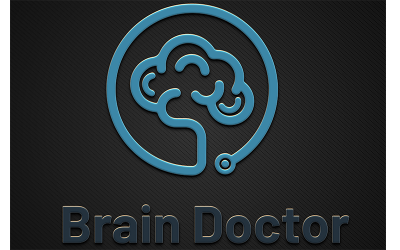 Modèle de logo de médecin du cerveau