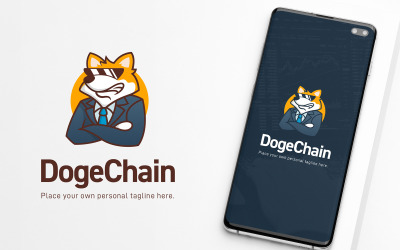 Plantilla de logotipo de moneda de perro Meme