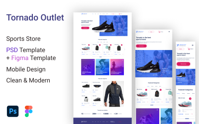 Tornado Outlet - Modello PSD per negozio di articoli sportivi