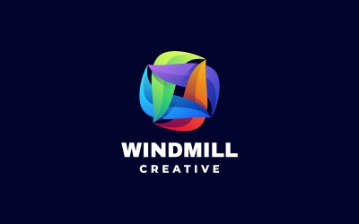 Logo colorato gradiente astratto mulino a vento