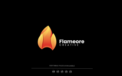 Design del logo a colori sfumati di fiamma