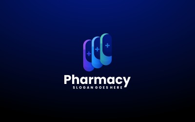Design del logo a gradiente di farmacia