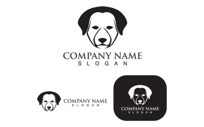 Hundekopf Logo und Symbol Tier V3