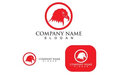 Logotipo Cabeça de Águia e Símbolo Pássaro V3