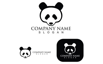 Logotipo de cabeça de animal panda e símbolo Vector1