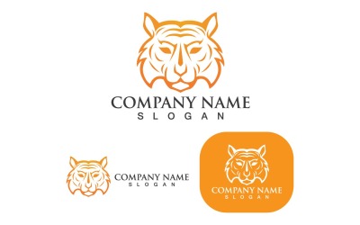 Logotipo de cabeza de tigre y vector de símbolo V2