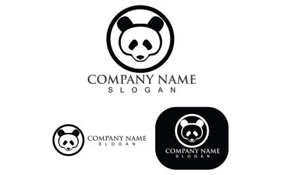 Logotipo y símbolo de cabeza de animal panda Vector2