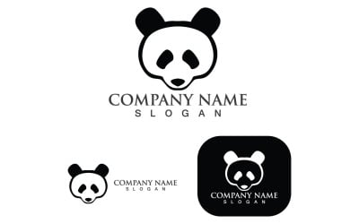 Panda djurhuvud logotyp och symbol Vector1