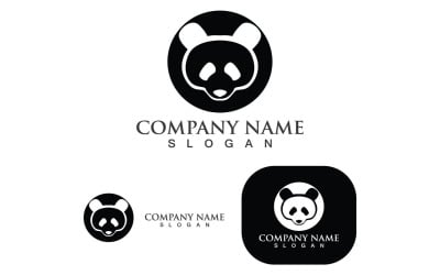 Panda Hayvan Baş Logosu Ve Sembol Vector3