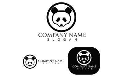 Panda testa di animale Logo e simbolo Vector2