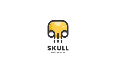 Schädel-einfaches Maskottchen-Logo-Design