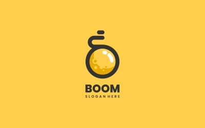 Style de logo de mascotte simple boom