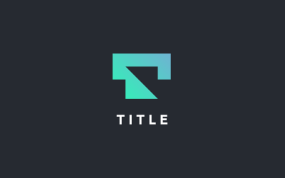Elegantes eckiges T Glow Tech App-Logo