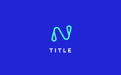 Logotipo elegante do monograma do aplicativo Angular N Aqua Line