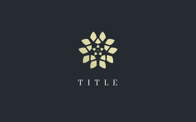 Luxuriöses eckiges florales Bio-Blüten-Golden-Logo
