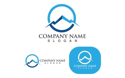 Mountain And Sun Logo And Symbol V14