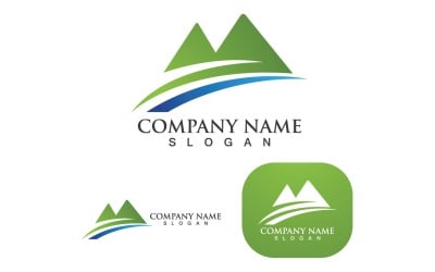 Mountain And Sun Logo And Symbol V5