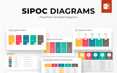 SIPOC PowerPoint Diyagramları Şablonu