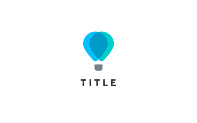 Sleek Angular Travel Hot Air Balloon Map Logo
