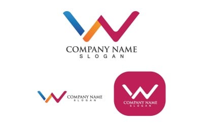 W Lettera Logo Business Vector V6