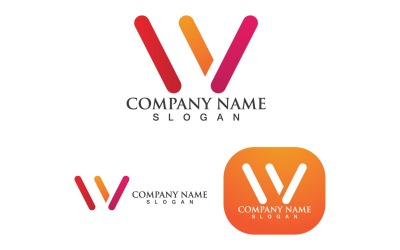 W Lettera Logo Business Vector V7