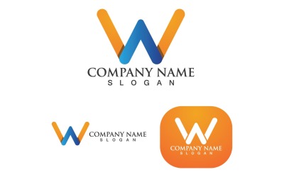 W Lettera Logo Business Vector V8