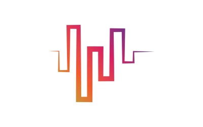 Logotipo de línea de ecualizador de onda de sonido V10