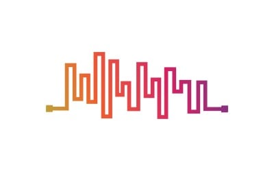 Logotipo de línea de ecualizador de onda de sonido V12