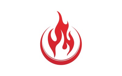 Logotipo y símbolo de llama caliente de fuego V14