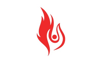 Logotipo y símbolo de llama caliente de fuego V7