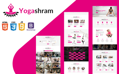Plantilla HTML receptiva de una página de Yogashram