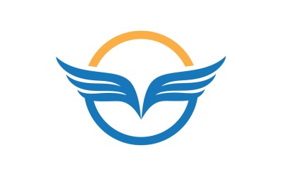 Asa Pássaro Falcão Logo Vector V2