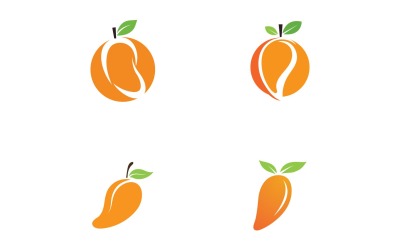 Logo de frutas de mango símbolo Vector V16