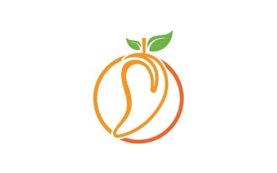 Mango Fruits Logo Symbol Vector V10