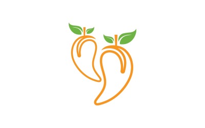 Mango Meyve Logo Sembol Vektör V1