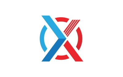 Elementos del logotipo de la empresa X Letter Vector V10