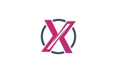 Elementos del logotipo de la empresa X Letter Vector V12