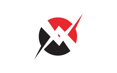 Elementos del logotipo de la empresa X Letter Vector V13